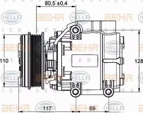 BEHR HELLA Service 8FK 351 109-201 - Compressor, air conditioning autospares.lv