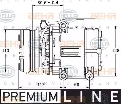 BEHR HELLA Service 8FK 351 113-411 - Compressor, air conditioning autospares.lv