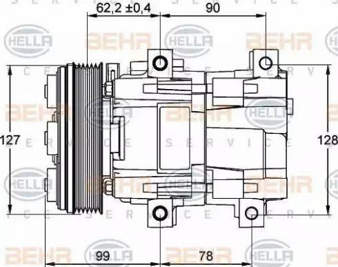 BEHR HELLA Service 8FK 351 113-131 - Compressor, air conditioning autospares.lv