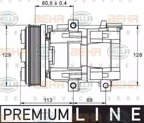 BEHR HELLA Service 8FK 351 113-391 - Compressor, air conditioning autospares.lv