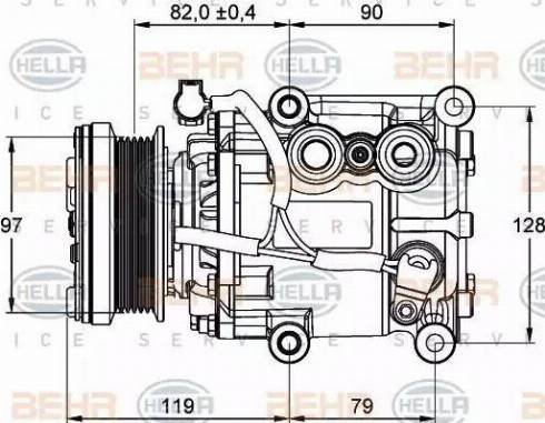 BEHR HELLA Service 8FK 351 113-371 - Compressor, air conditioning autospares.lv