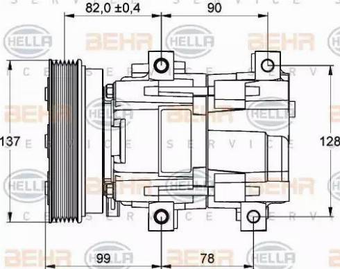 BEHR HELLA Service 8FK 351 113-281 - Compressor, air conditioning autospares.lv