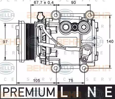 BEHR HELLA Service 8FK 351 113-221 - Compressor, air conditioning autospares.lv