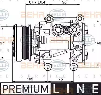 BEHR HELLA Service 8FK 351 134-491 - Compressor, air conditioning autospares.lv