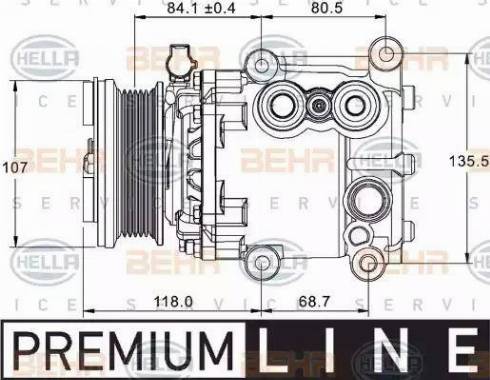 BEHR HELLA Service 8FK 351 334-091 - Compressor, air conditioning autospares.lv