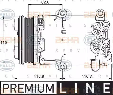 BEHR HELLA Service 8FK 351 334-061 - Compressor, air conditioning autospares.lv