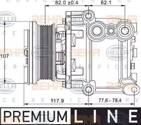 BEHR HELLA Service 8FK 351 334-081 - Compressor, air conditioning autospares.lv