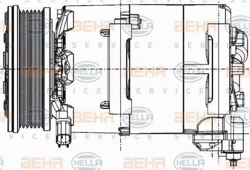 BEHR HELLA Service 8FK 351 334-371 - Compressor, air conditioning autospares.lv