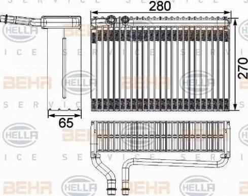 BEHR HELLA Service 8FV 351 330-381 - Evaporator, air conditioning autospares.lv