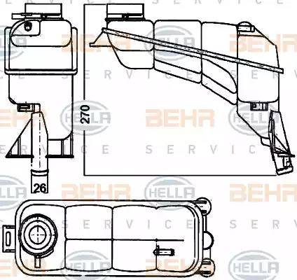 BEHR HELLA Service 8MA 376 755-121 - Expansion Tank, coolant autospares.lv