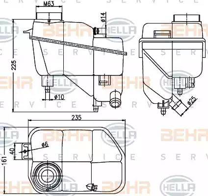 BEHR HELLA Service 8MA 376 789-701 - Expansion Tank, coolant autospares.lv