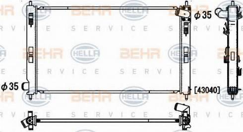 BEHR HELLA Service 8MK 376 900-681 - Radiator, engine cooling autospares.lv