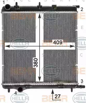 BEHR HELLA Service 8MK 376 900-041 - Radiator, engine cooling autospares.lv