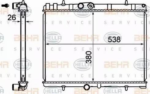 BEHR HELLA Service 8MK 376 900-314 - Radiator, engine cooling autospares.lv