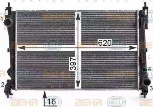 BEHR HELLA Service 8MK 376 900-204 - Radiator, engine cooling autospares.lv