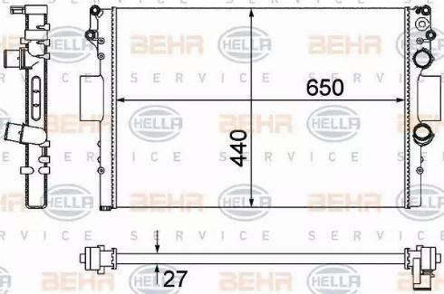 BEHR HELLA Service 8MK 376 900-234 - Radiator, engine cooling autospares.lv