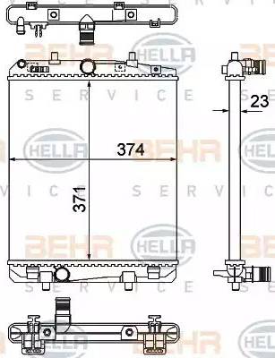 BEHR HELLA Service 8MK 376 901-051 - Radiator, engine cooling autospares.lv