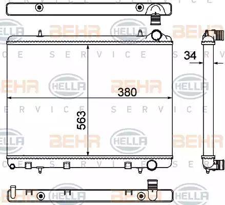 BEHR HELLA Service 8MK 376 901-031 - Radiator, engine cooling autospares.lv