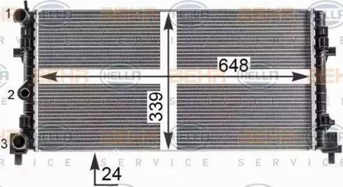 BEHR HELLA Service 8MK 376 902-014 - Radiator, engine cooling autospares.lv