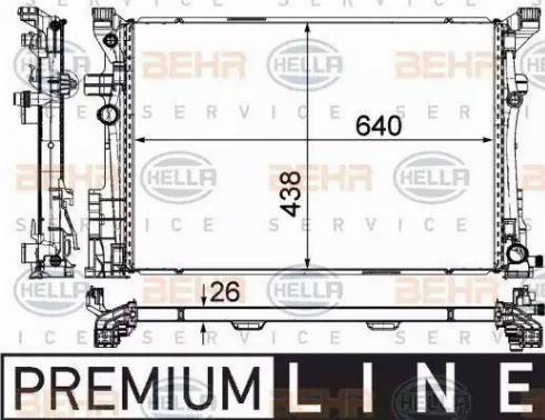 BEHR HELLA Service 8MK 376 924-021 - Radiator, engine cooling autospares.lv