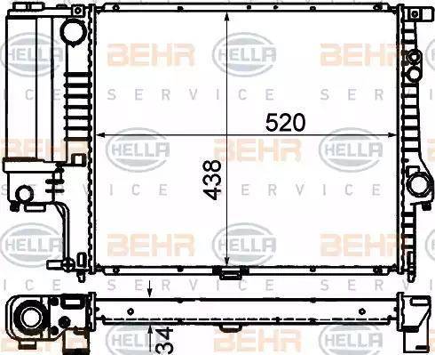 BEHR HELLA Service 8MK 376 888-134 - Radiator, engine cooling autospares.lv