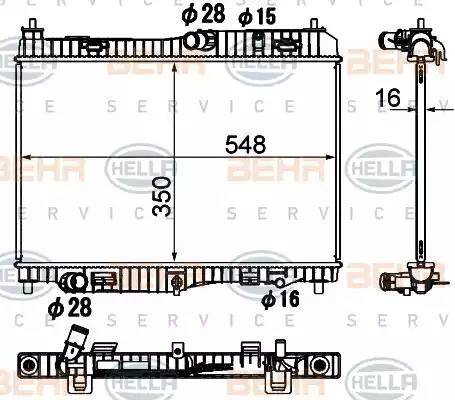 BEHR HELLA Service 8MK 376 790-501 - Radiator, engine cooling autospares.lv