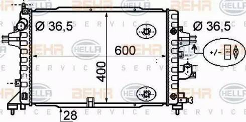 BEHR HELLA Service 8MK 376 790-044 - Radiator, engine cooling autospares.lv