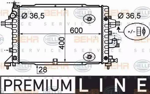 BEHR HELLA Service 8MK 376 790-041 - Radiator, engine cooling autospares.lv