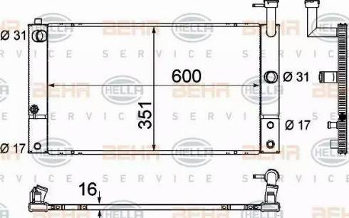 BEHR HELLA Service 8MK 376 790-011 - Radiator, engine cooling autospares.lv