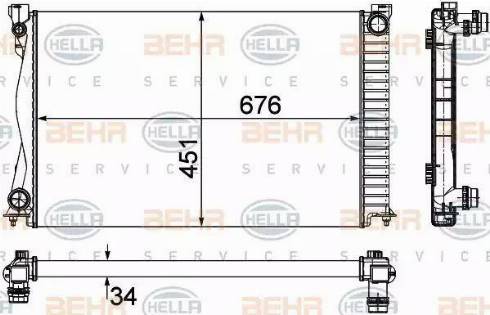 BEHR HELLA Service 8MK 376 790-104 - Radiator, engine cooling autospares.lv