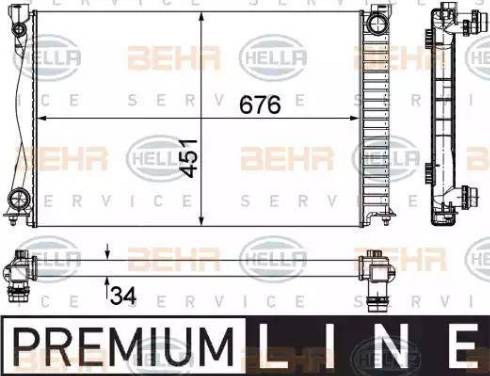 BEHR HELLA Service 8MK 376 790-101 - Radiator, engine cooling autospares.lv