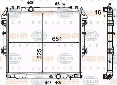 BEHR HELLA Service 8MK 376 790-181 - Radiator, engine cooling autospares.lv