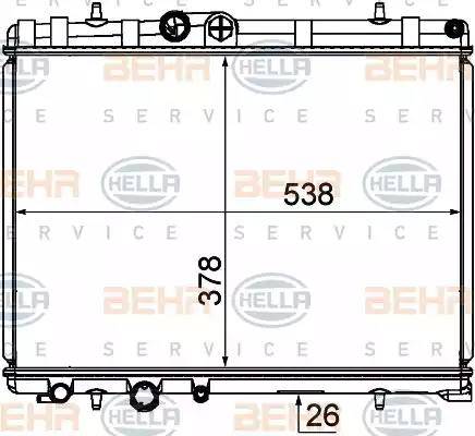 BEHR HELLA Service 8MK 376 790-121 - Radiator, engine cooling autospares.lv