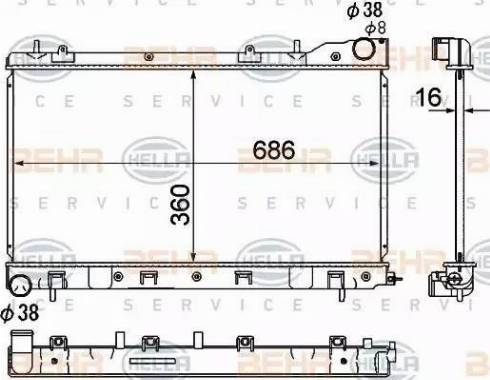 BEHR HELLA Service 8MK 376 790-281 - Radiator, engine cooling autospares.lv