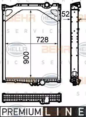 BEHR HELLA Service 8MK 376 792-241 - Radiator, engine cooling autospares.lv