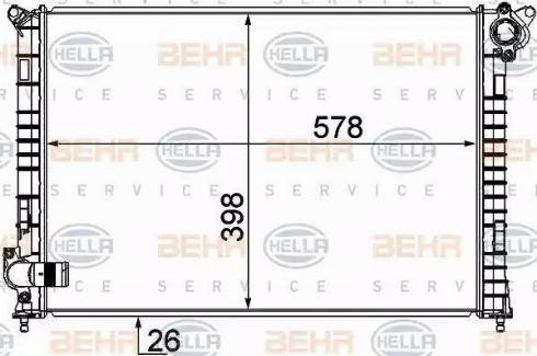 BEHR HELLA Service 8MK 376 749-501 - Radiator, engine cooling autospares.lv