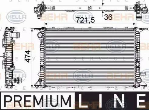 BEHR HELLA Service 8MK 376 745-641 - Radiator, engine cooling autospares.lv