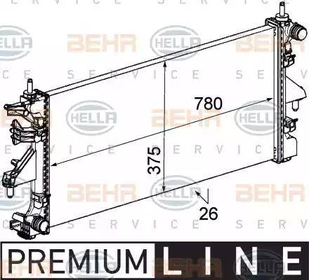 BEHR HELLA Service 8MK 376 745-091 - Radiator, engine cooling autospares.lv