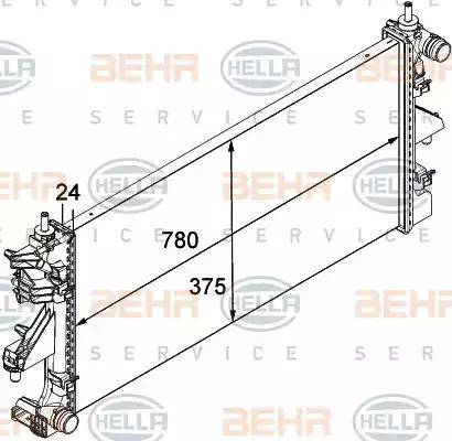 BEHR HELLA Service 8MK 376 745-034 - Radiator, engine cooling autospares.lv