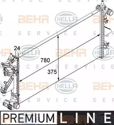 BEHR HELLA Service 8MK 376 745-031 - Radiator, engine cooling autospares.lv