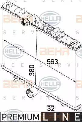 BEHR HELLA Service 8MK 376 745-071 - Radiator, engine cooling autospares.lv