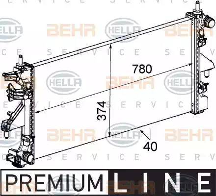 BEHR HELLA Service 8MK 376 745-111 - Radiator, engine cooling autospares.lv