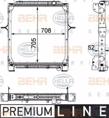 BEHR HELLA Service 8MK 376 745-181 - Radiator, engine cooling autospares.lv