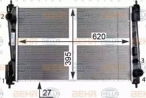 BEHR HELLA Service 8MK 376 754-454 - Radiator, engine cooling autospares.lv