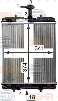 BEHR HELLA Service 8MK 376 754-484 - Radiator, engine cooling autospares.lv