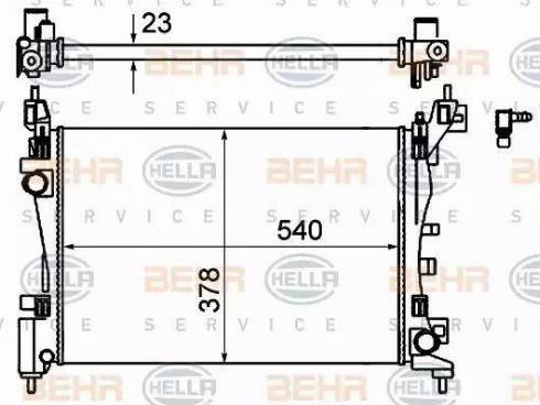 BEHR HELLA Service 8MK 376 754-574 - Radiator, engine cooling autospares.lv