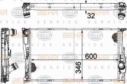 BEHR HELLA Service 8MK 376 754-014 - Radiator, engine cooling autospares.lv