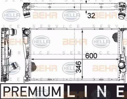 BEHR HELLA Service 8MK 376 754-011 - Radiator, engine cooling autospares.lv