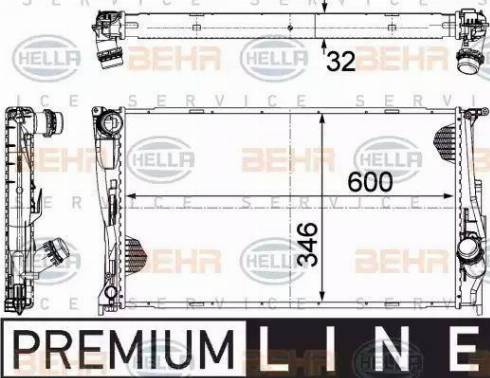 BEHR HELLA Service 8MK 376 754-031 - Radiator, engine cooling autospares.lv