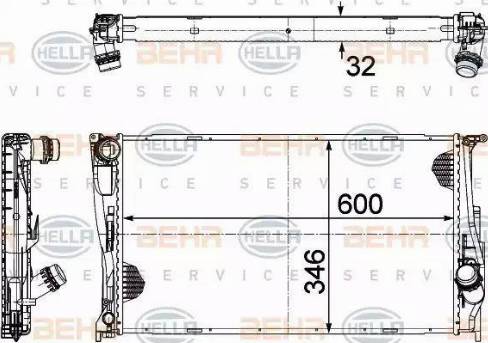 BEHR HELLA Service 8MK 376 754-024 - Radiator, engine cooling autospares.lv